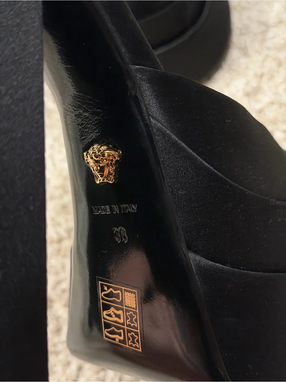 Versace Medusa Black Platform Heels Size 38